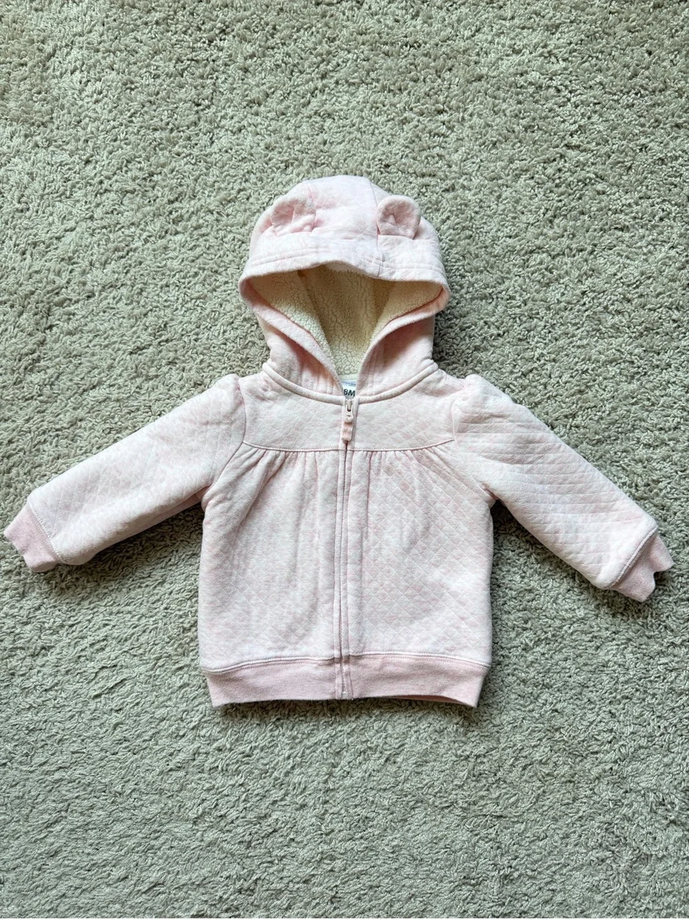 Carter’s Baby Girl Pink Sherpa Hoodie with Ears 18M